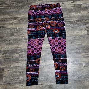 LulaRoe Leggings Geometric Print Pants Soft Comfy Bottoms Womens Size Tall Curvy